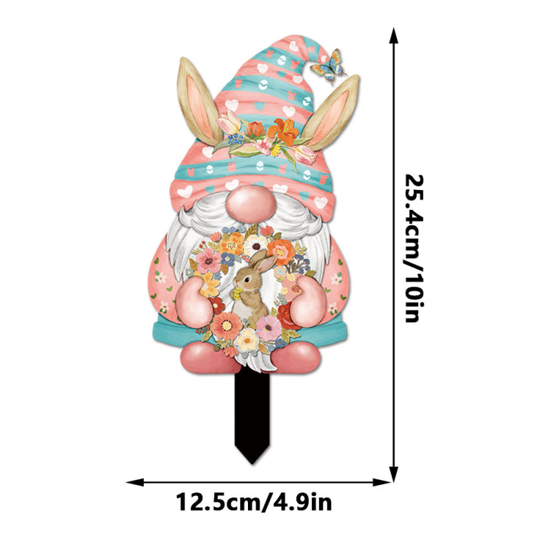 Градински Великденски заек за заравяне в земята — PVC, карикатурен стил, печат; Yiwo; DC