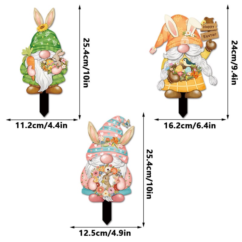 Градински Великденски заек за заравяне в земята — PVC, карикатурен стил, печат; Yiwo; DC