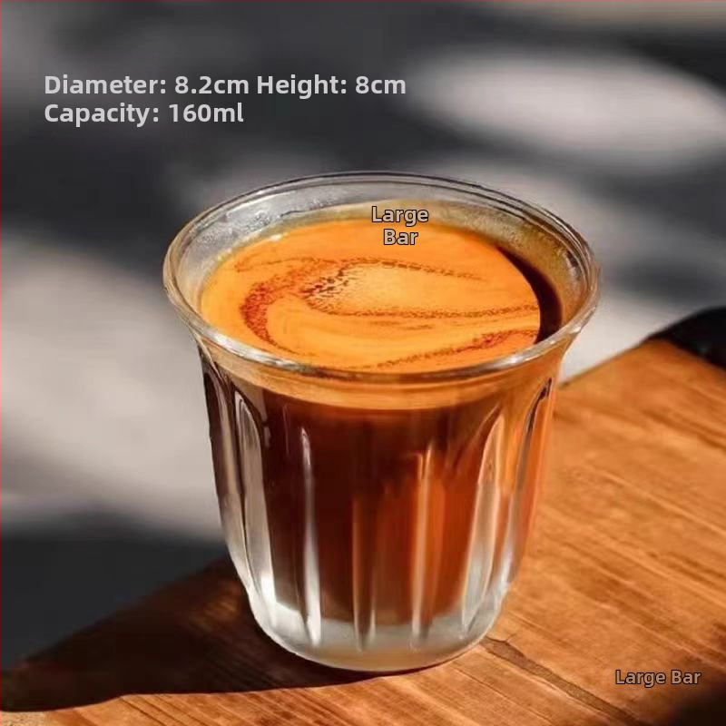 Sklenená kávová šálka, mraziteľná, ľahký luxusný retro štýl, balená v papierovej krabičke