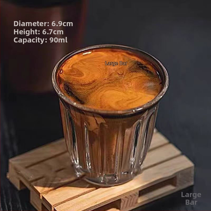 Sklenená kávová šálka, mraziteľná, ľahký luxusný retro štýl, balená v papierovej krabičke