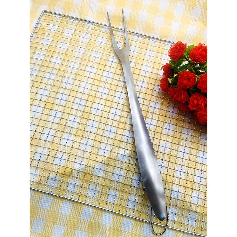 5-членен комплект неръждаеми барбекю инструменти за открито: клипс, четка, вилица, лопатка