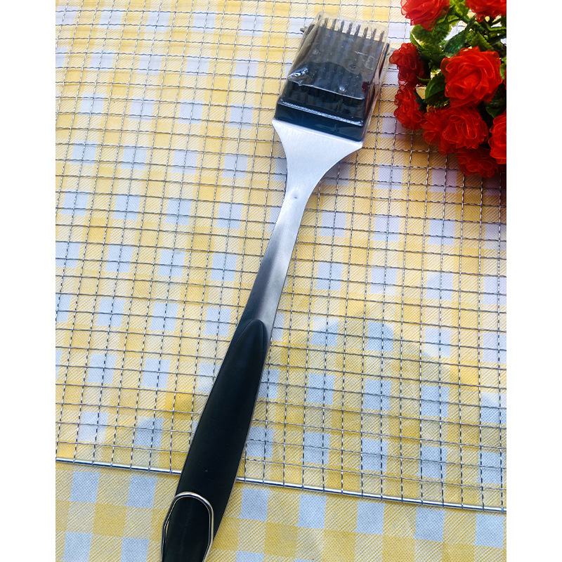 5-членен комплект неръждаеми барбекю инструменти за открито: клипс, четка, вилица, лопатка