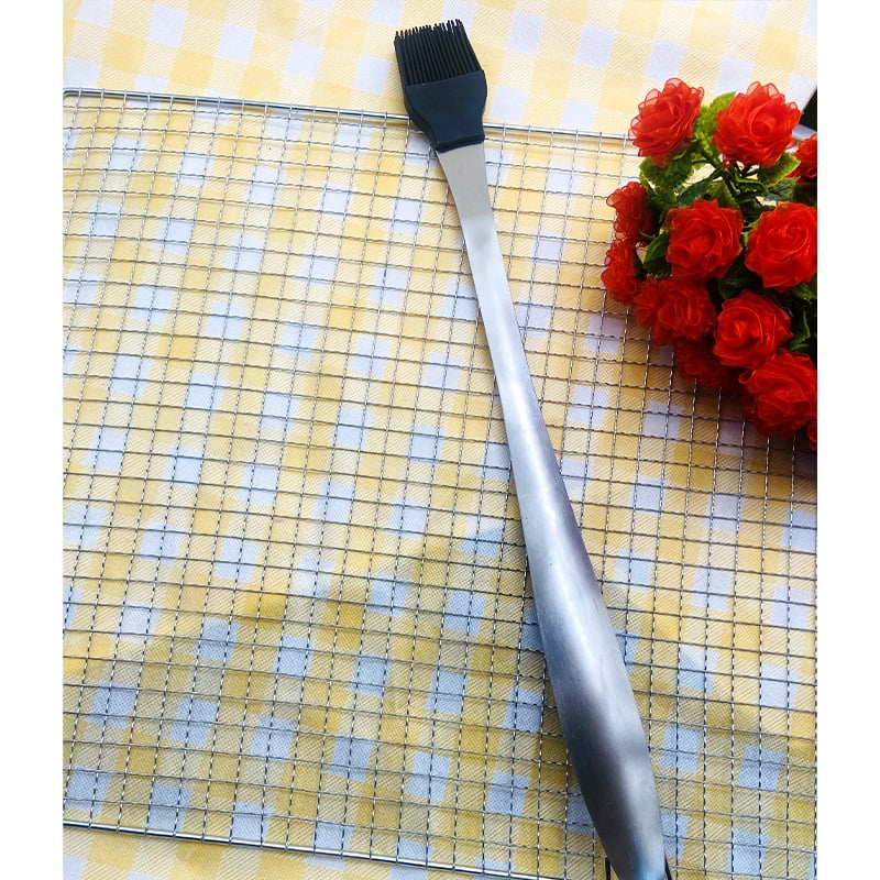 5-членен комплект неръждаеми барбекю инструменти за открито: клипс, четка, вилица, лопатка