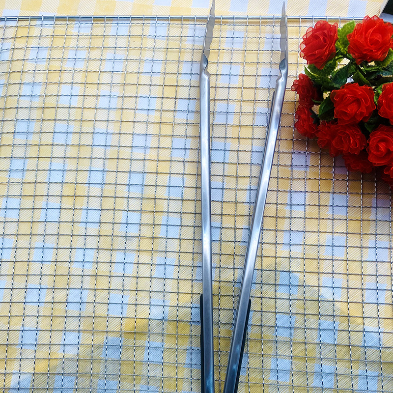 5-членен комплект неръждаеми барбекю инструменти за открито: клипс, четка, вилица, лопатка