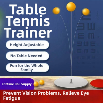 Tréner stolného tenisu s mäkkým hriadeľom a lopta pre zrak pre samostatné cvičenie, kovová základňa