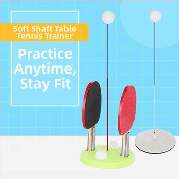 Tréner stolného tenisu s mäkkým hriadeľom a lopta pre zrak pre samostatné cvičenie, kovová základňa