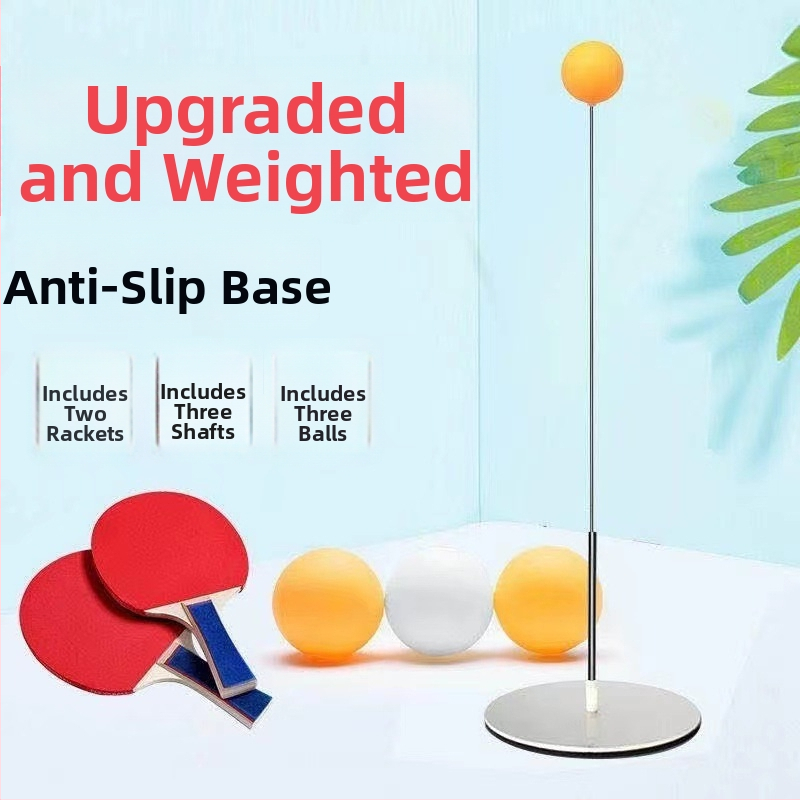 Tréner stolného tenisu s mäkkým hriadeľom a lopta pre zrak pre samostatné cvičenie, kovová základňa