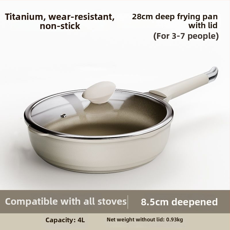 Pánvica na smaženie z hliníkovej zliatiny s nepriľnavým povrchom, model TCBTJG, viacvrstvové dno, hmotnosť približne 1,5 kg