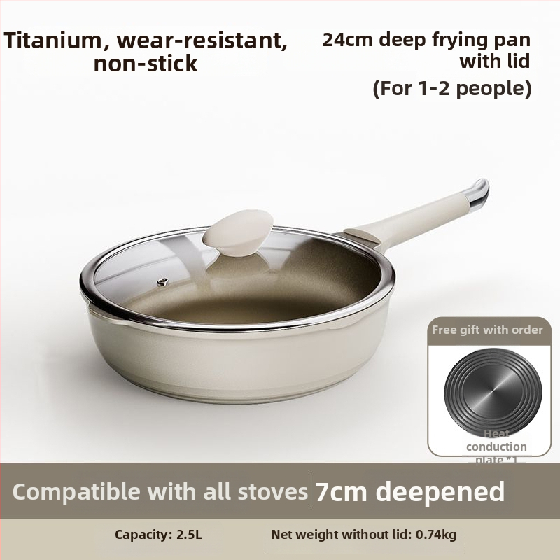 Pánvica na smaženie z hliníkovej zliatiny s nepriľnavým povrchom, model TCBTJG, viacvrstvové dno, hmotnosť približne 1,5 kg