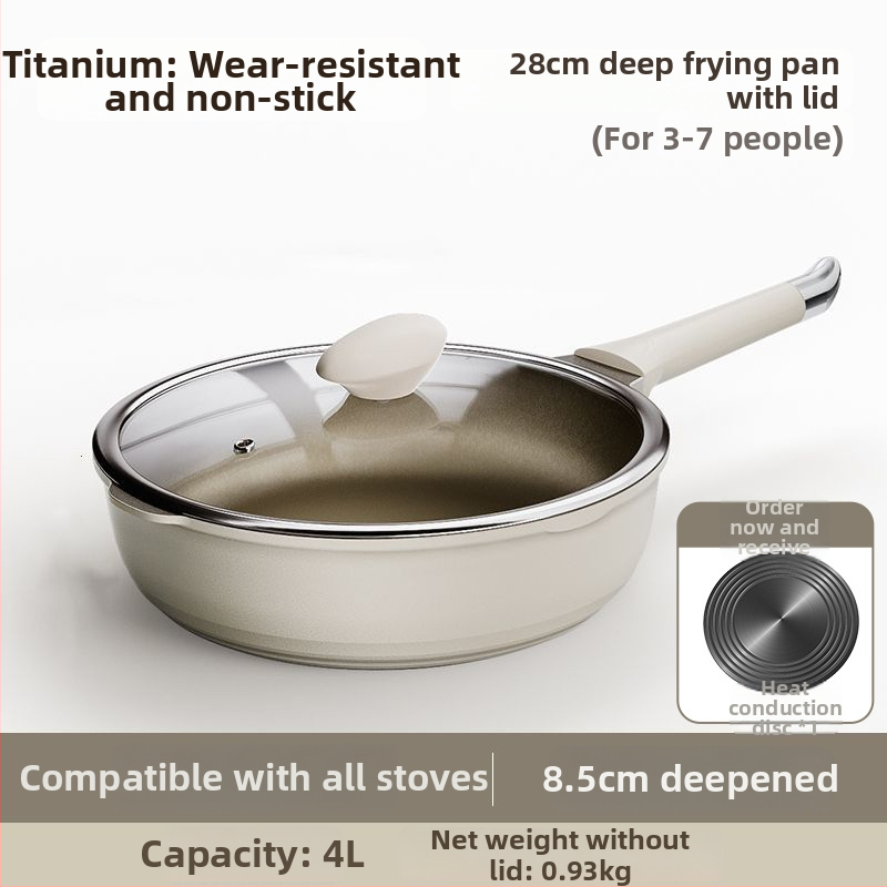 Pánvica na smaženie z hliníkovej zliatiny s nepriľnavým povrchom, model TCBTJG, viacvrstvové dno, hmotnosť približne 1,5 kg