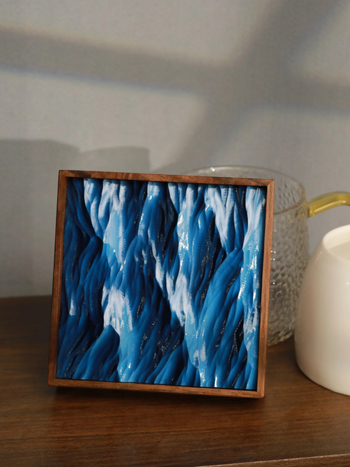 Óceán-témájú kézzel faragott asztali dísz tömör fából, Ins stílusú gravírozás, születésnapi ajándék osztálytársnak