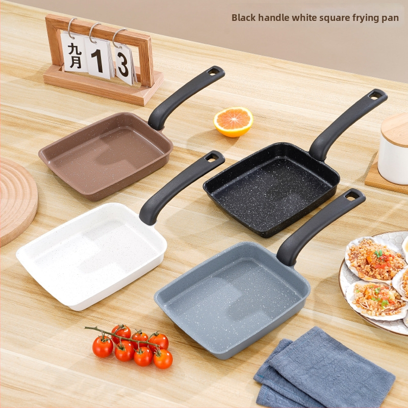 Japonská nelepivá panvica s Maifan kamenom pre tamagoyaki, štvorcová mini panvica na vajcia a steak
