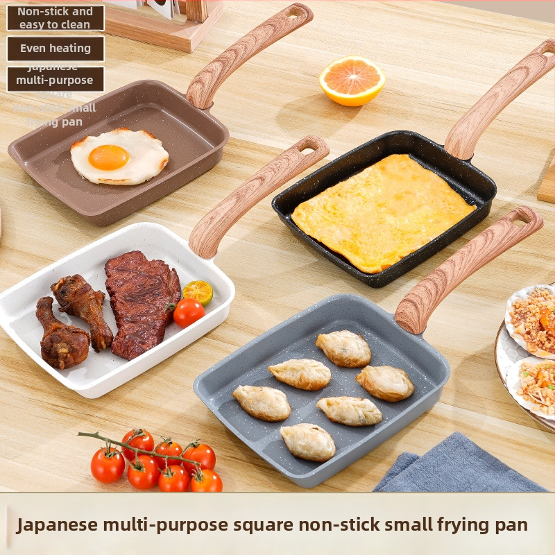 Japonská nelepivá panvica s Maifan kamenom pre tamagoyaki, štvorcová mini panvica na vajcia a steak