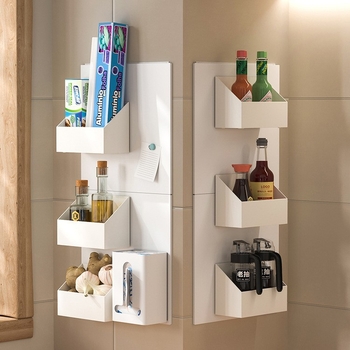 Kuhinjski magnetski pegboard zidni organizator - višestruka namjena, karbon čelik, moderni minimalistički stil, lansiran 2024