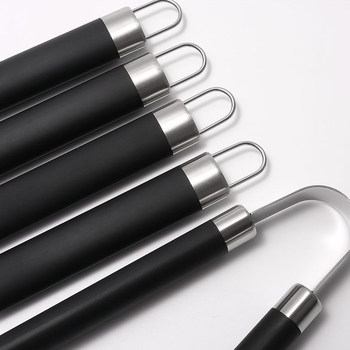 Set alata za roštilj s lakiranim držašima – nehrđajući čelik i silikon; nož, klipsa, četka, vilica, lopatica; 6-dijelni set; Brand Yuxin; Model 29446217084