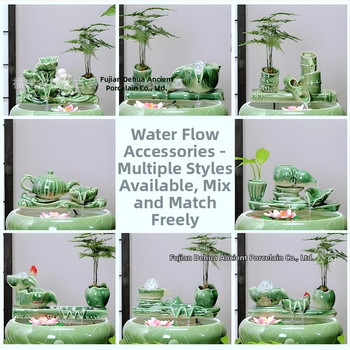 Κεραμικό διακοσμητικό με κυκλοφορούμενο νερό, φιλτράρισμα και οξυγονισμό, DIY πότισμα μπονσάι σε αυλή κήπου (υλικό: κεραμικό; επίστρωση: γλασαριστό; στυλ: κινέζικο; χειροτεχνία: βαμμένο)