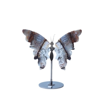 Αμέθυστος κρύσταλλος με σκαλισμένα φτερά πεταλούδας – γεωμετρικός διακοσμητικός, συσκευασία από χαρτόνι, χριστουγεννιάτικo δώρο