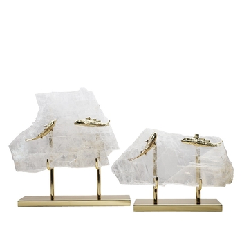 Орнаменти - метал и мрамор, кристални акценти, китайски стил, за моделна стая