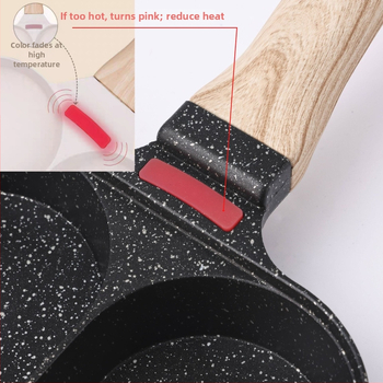 Maifan kameň panvica na vajíčko-burger, štyri otvory, nelepivá, model 1123, 1,5 kg