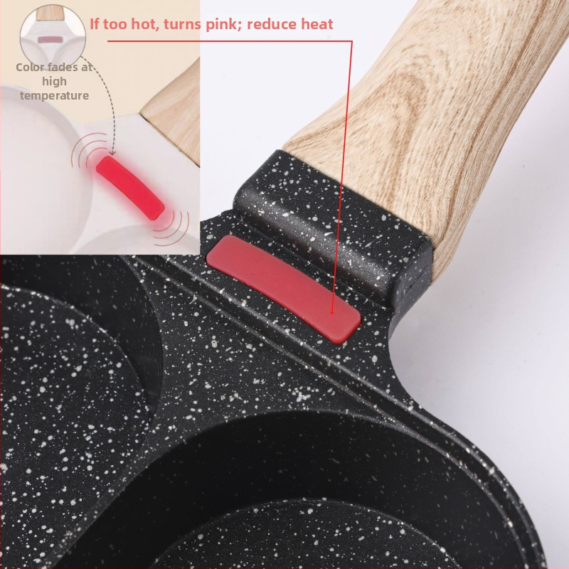 Maifan kameň panvica na vajíčko-burger, štyri otvory, nelepivá, model 1123, 1,5 kg