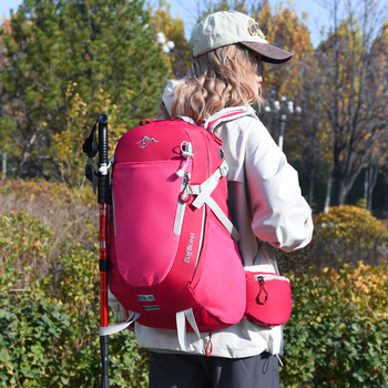 Планинска раница за походи и колоездене, голям капацитет, водоустойчива материя, носеща система с извита презрамка, унисекс дизайн, за пътуване на открито