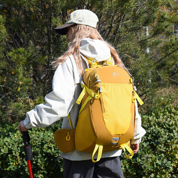 Планинска раница за походи и колоездене, голям капацитет, водоустойчива материя, носеща система с извита презрамка, унисекс дизайн, за пътуване на открито