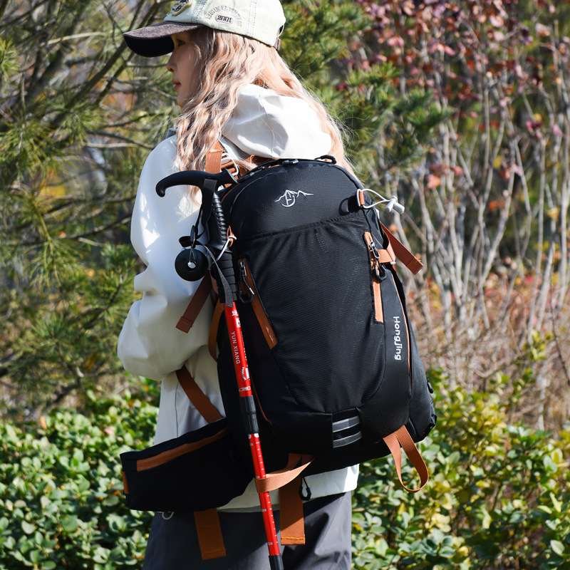 Планинска раница за походи и колоездене, голям капацитет, водоустойчива материя, носеща система с извита презрамка, унисекс дизайн, за пътуване на открито