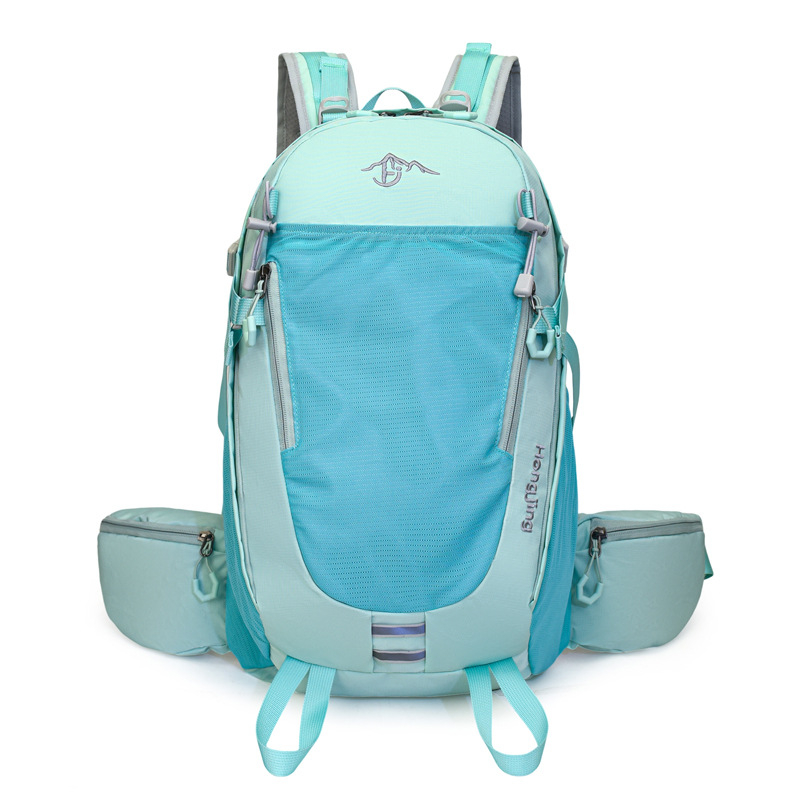 Планинска раница за походи и колоездене, голям капацитет, водоустойчива материя, носеща система с извита презрамка, унисекс дизайн, за пътуване на открито