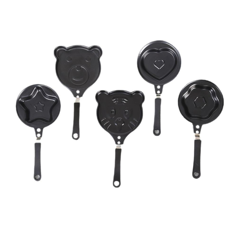 Tav za jaja u obliku srca, mini, od lijevanog željeza, neprijanjajuća, kompatibilna s indukcijskom pločom, dubina 1 cm