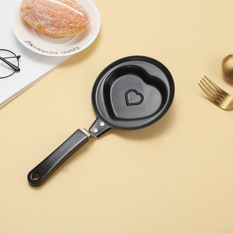 Tav za jaja u obliku srca, mini, od lijevanog željeza, neprijanjajuća, kompatibilna s indukcijskom pločom, dubina 1 cm