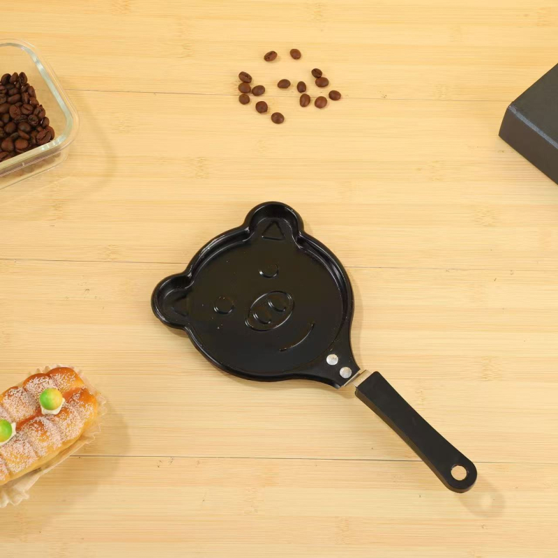 Tav za jaja u obliku srca, mini, od lijevanog željeza, neprijanjajuća, kompatibilna s indukcijskom pločom, dubina 1 cm