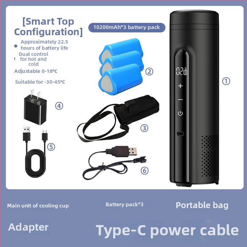 Termoelektrický automobilový chladič, prenosný a nabíjateľný (objem do 5 l, výkon 10 W, chladenie 2°C, kúrenie 18°C)