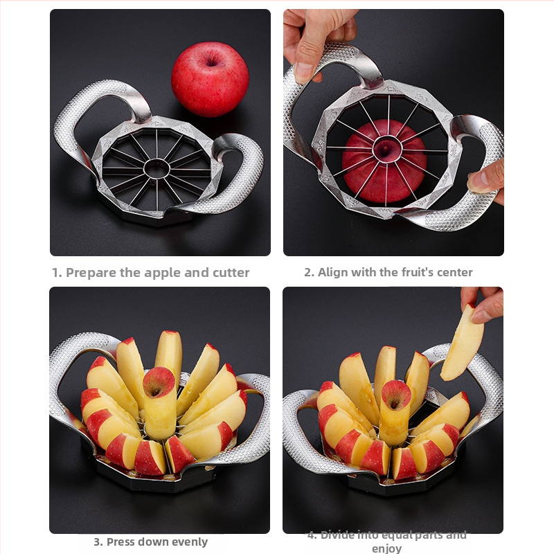 Nástroj na rezanie jabĺk a ovocia z 304 nerezovej ocele, s vyberaním jadier, delič ovocia, tlač loga k dispozícii