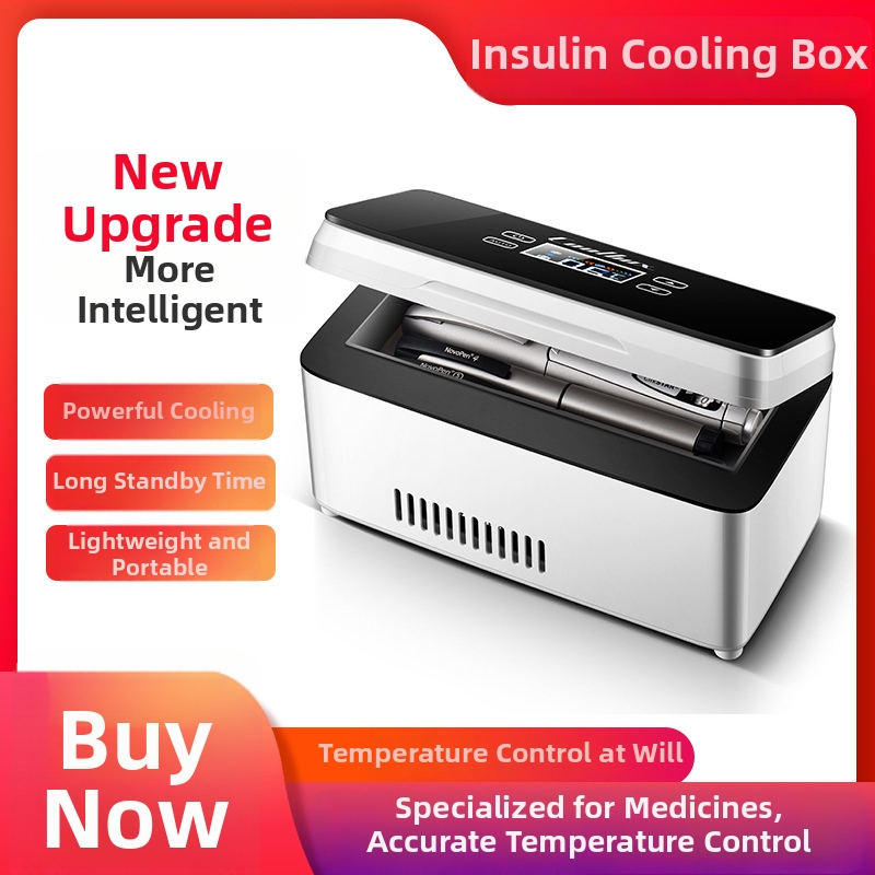 Преносим мини хладилник за инсулин за кола и дом, охлаждане 0-8°C, 12V, 10W, презареждащ се