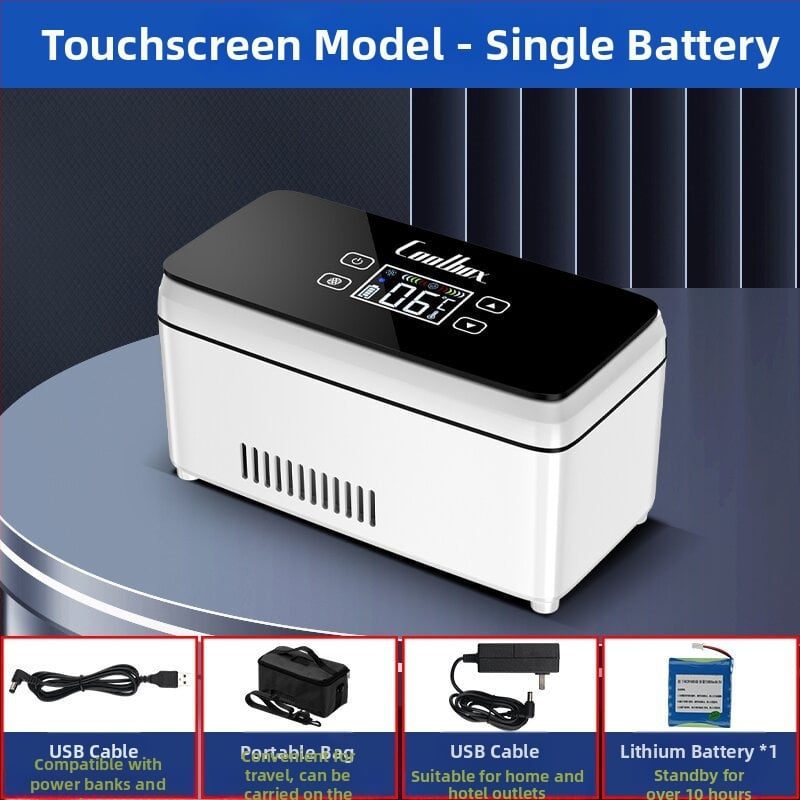 Преносим мини хладилник за инсулин за кола и дом, охлаждане 0-8°C, 12V, 10W, презареждащ се