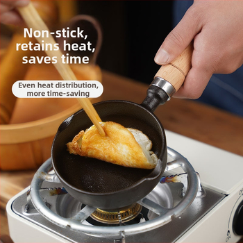 Tiganj od lijevanog željeza za prženje, bez premaza, dubina 4–5 cm, kompatibilan sa svim pločama, težina 0,52–0,67 kg