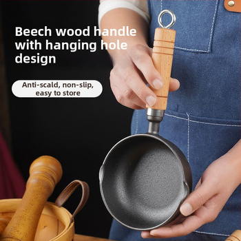 Tiganj od lijevanog željeza za prženje, bez premaza, dubina 4–5 cm, kompatibilan sa svim pločama, težina 0,52–0,67 kg