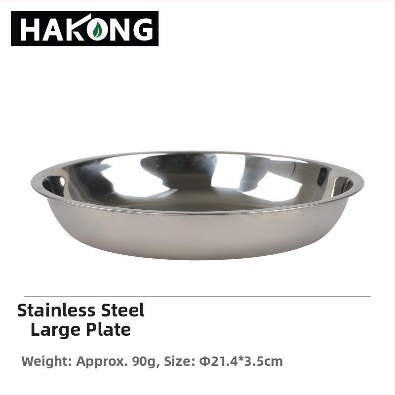 Harlem HALIN set jedál z nerezovej ocele na kempovanie, 18 dielov, prenosný pre 4+ osôb, s 10 taniermi a 8 miskami