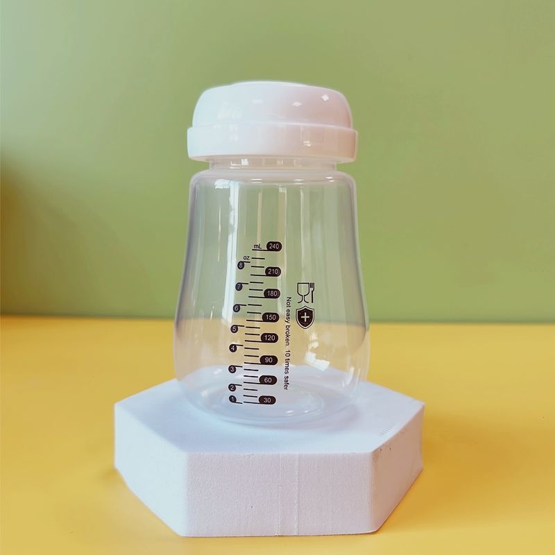 Rozsdamentes acélból készült anyatej tároló palack, egyenes test, standard átmérő, fogantyúval