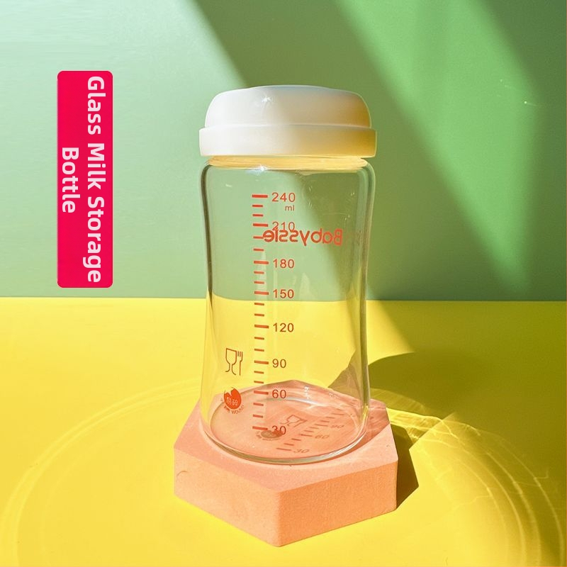 Rozsdamentes acélból készült anyatej tároló palack, egyenes test, standard átmérő, fogantyúval