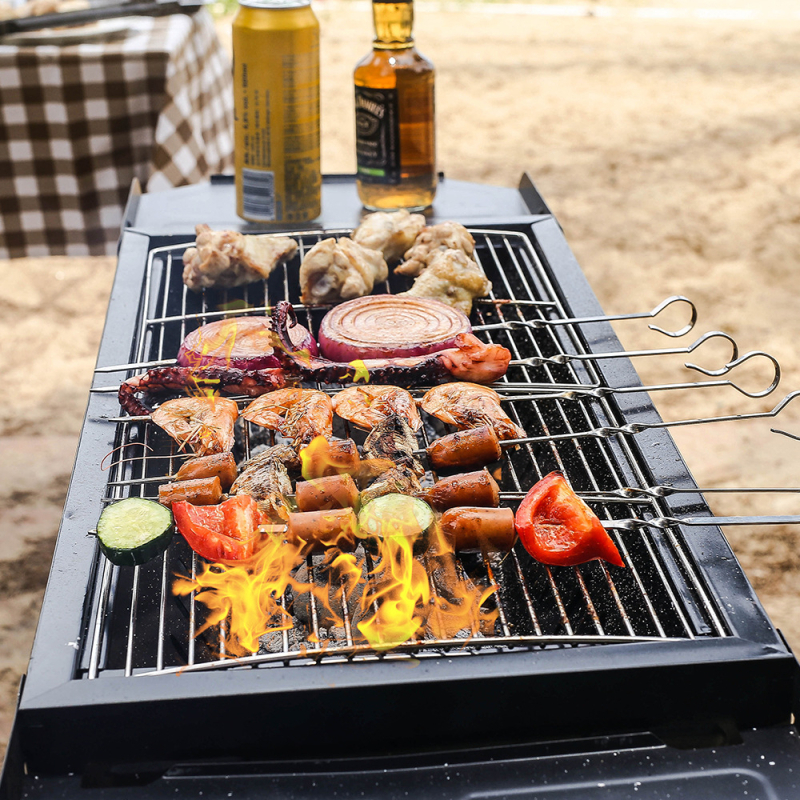 Set alata za roštilj od nehrđajućeg čelika sa nožem, vilicom, četkom i lopaticom – prijenosni vanjski kuhinjski komplet za kućnu upotrebu