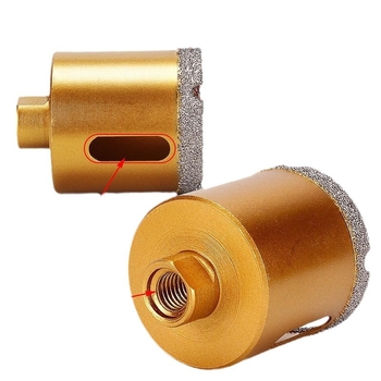 Burghiu pentru gaurire cu polizor unghiular — gaură uscată, multifuncțional, pentru marmură, cărămizi vitrificate, piatră, granit și plăci ceramice; rotund; Material: Brazing