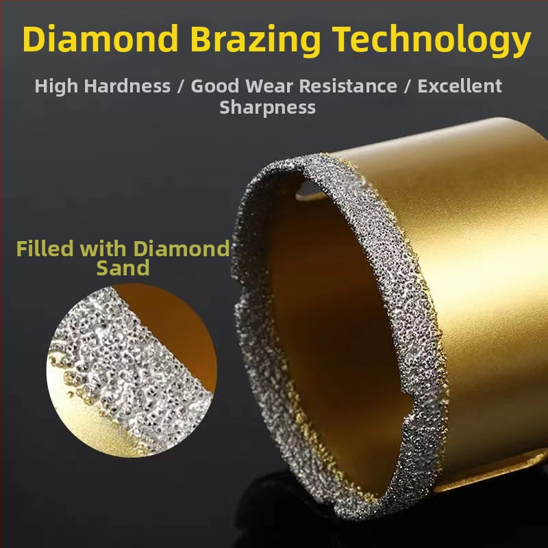 Vŕtanie do uhlovej brúsky – suché vŕtanie, multifunkčné pre mramor, vitro tehla, kameň, granit a dlaždice; kruhový; Materiál: Brazing