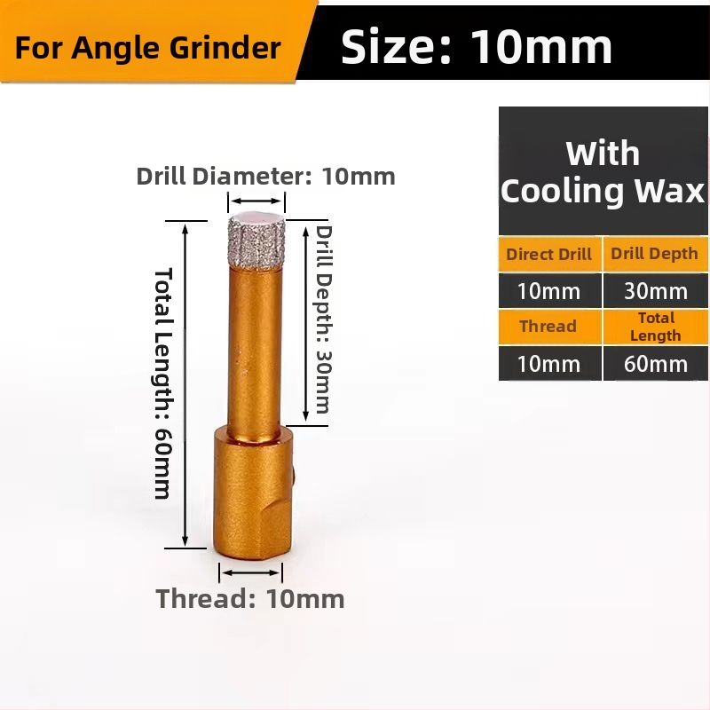 Vŕtanie do uhlovej brúsky – suché vŕtanie, multifunkčné pre mramor, vitro tehla, kameň, granit a dlaždice; kruhový; Materiál: Brazing
