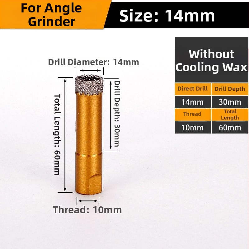 Vŕtanie do uhlovej brúsky – suché vŕtanie, multifunkčné pre mramor, vitro tehla, kameň, granit a dlaždice; kruhový; Materiál: Brazing