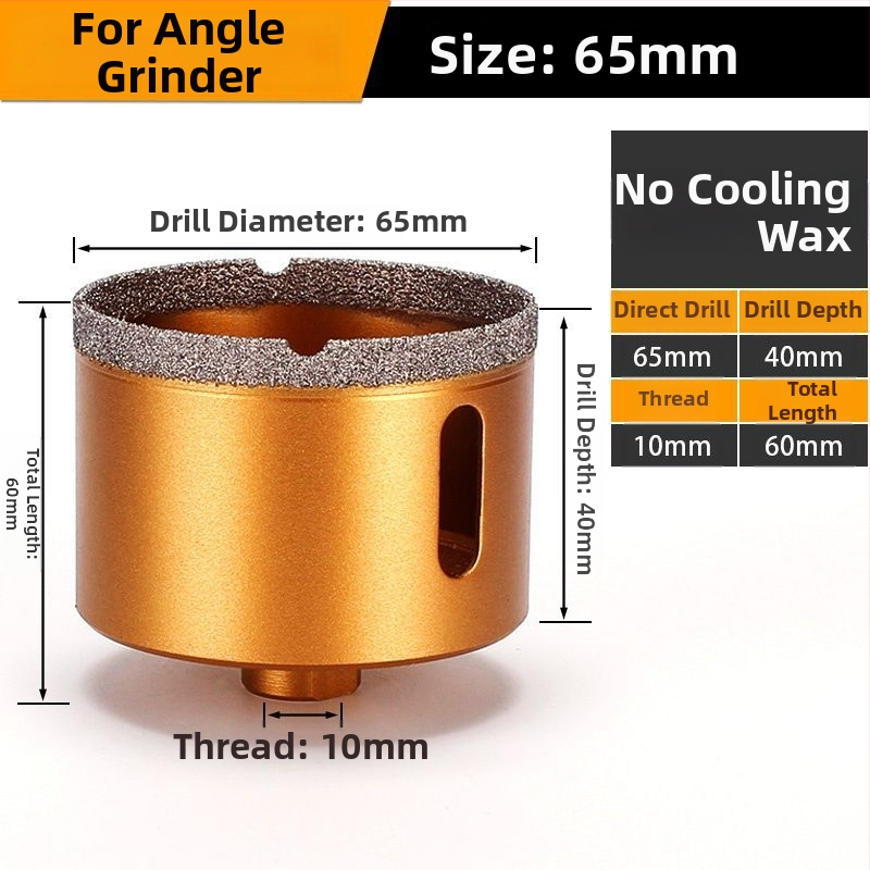 Vŕtanie do uhlovej brúsky – suché vŕtanie, multifunkčné pre mramor, vitro tehla, kameň, granit a dlaždice; kruhový; Materiál: Brazing