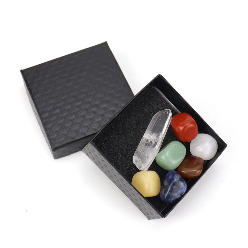 Σετ λίθων για γιόγκα chakras — agat, γυαλισμένα, φυσικό υλικό, φυσική προέλευση, με σχήμα