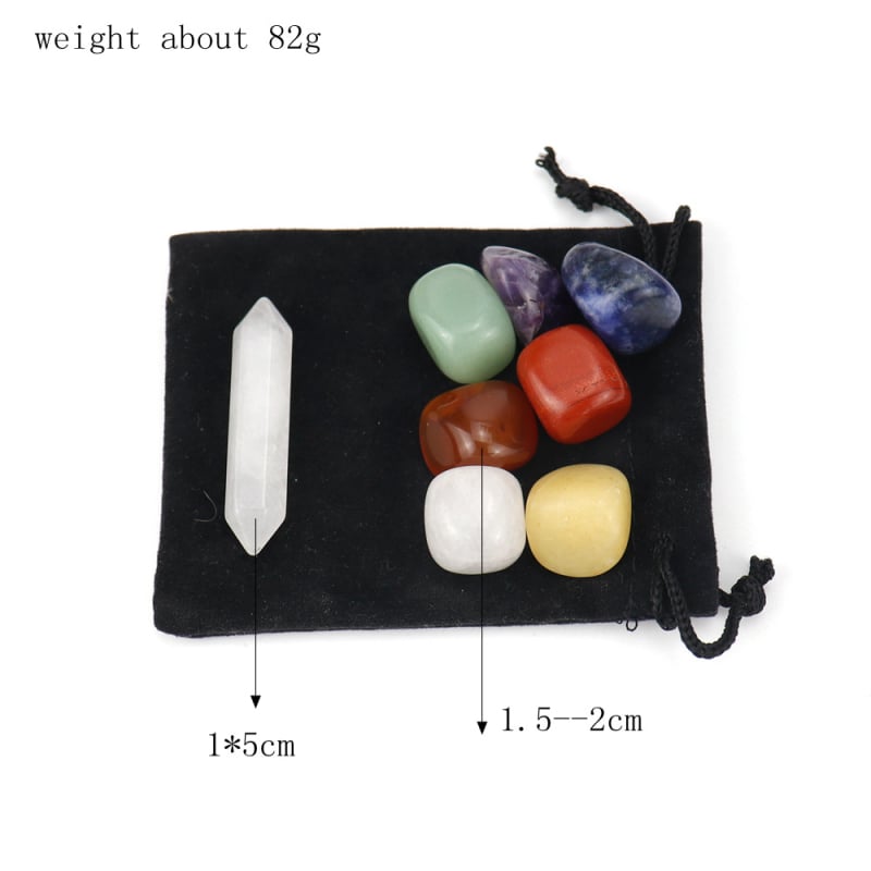Σετ λίθων για γιόγκα chakras — agat, γυαλισμένα, φυσικό υλικό, φυσική προέλευση, με σχήμα