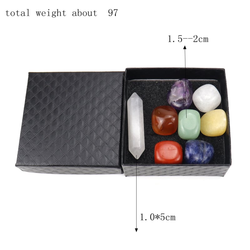 Σετ λίθων για γιόγκα chakras — agat, γυαλισμένα, φυσικό υλικό, φυσική προέλευση, με σχήμα