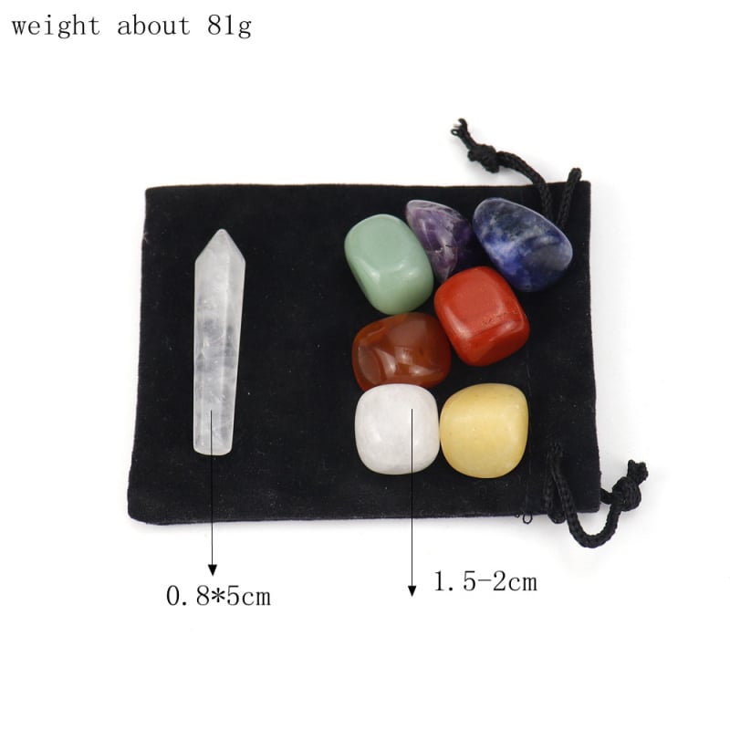 Σετ λίθων για γιόγκα chakras — agat, γυαλισμένα, φυσικό υλικό, φυσική προέλευση, με σχήμα